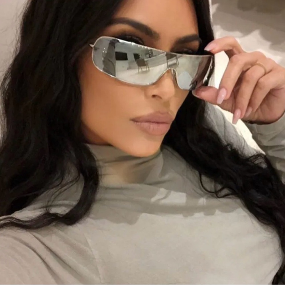 Gently Used Kim Kardashian WEST Carolina Lemke Women's GOLD Sunglasses- Chaotix - Picture 5 of 5